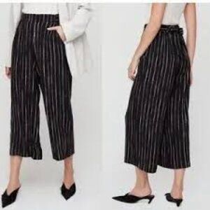 Wilfred Aritzia Striped High-Waist Wide Leg Crop Pants Size S